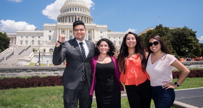 CRS University leaders and advisors in Washington, D.C. in front of U.S. Congress building.