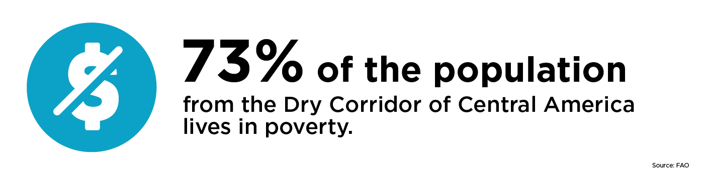 73% of the population from the Dry Corridor of Central America lives in poverty.