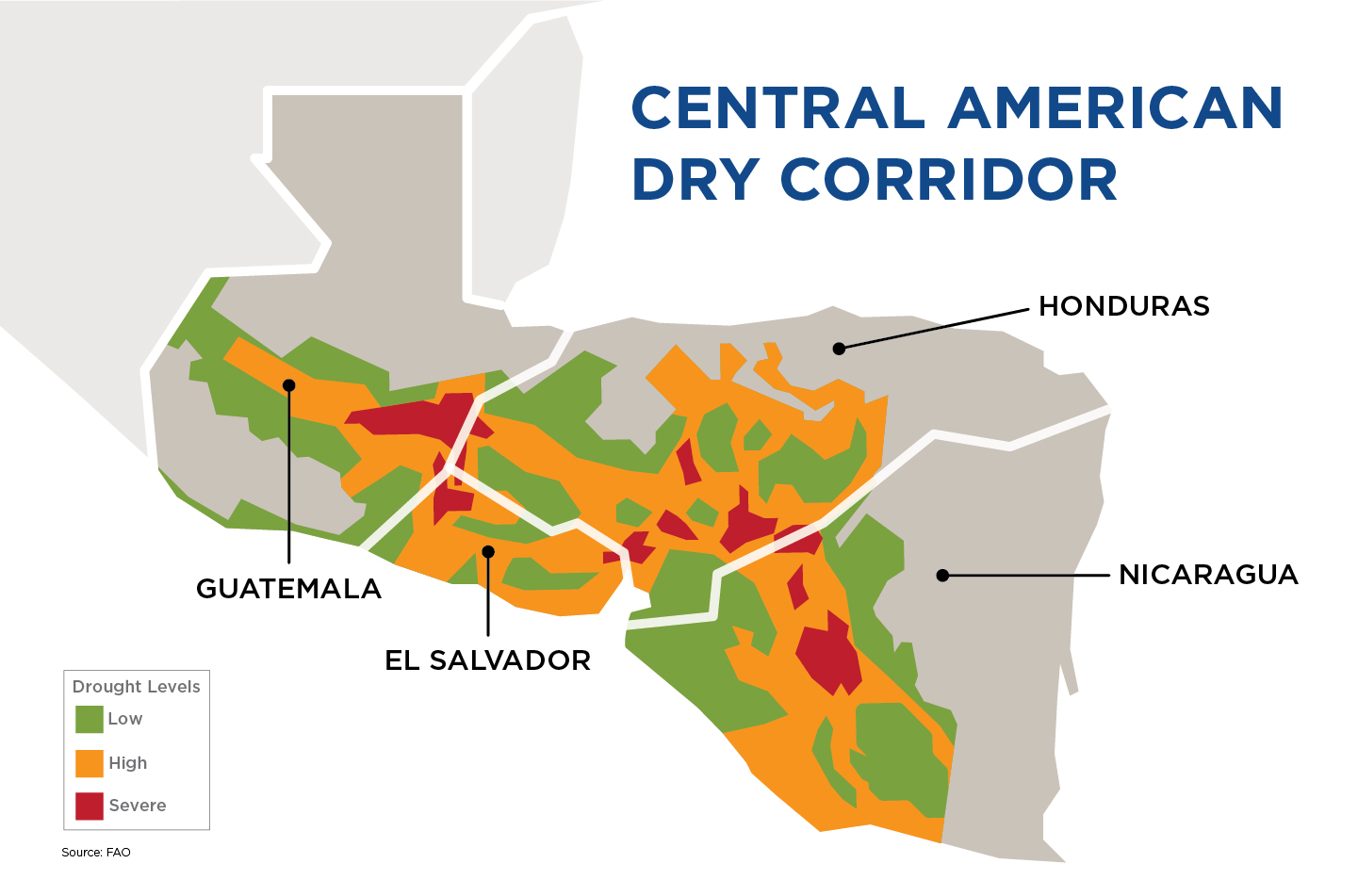 Central American Dry Corridor map.