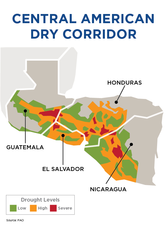 Central American Dry Corridor map.