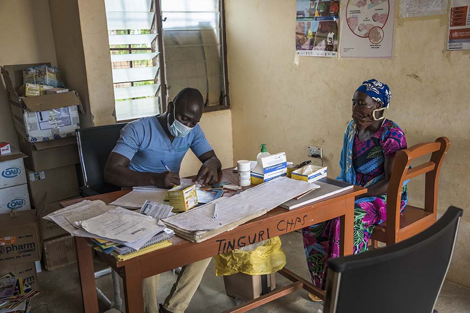 A doctor at a clinic in Northern Ghana attends to patient 