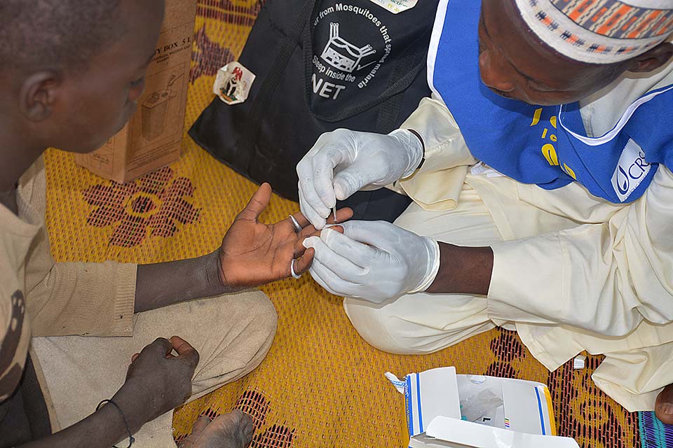 administering malaria test in Nigeria