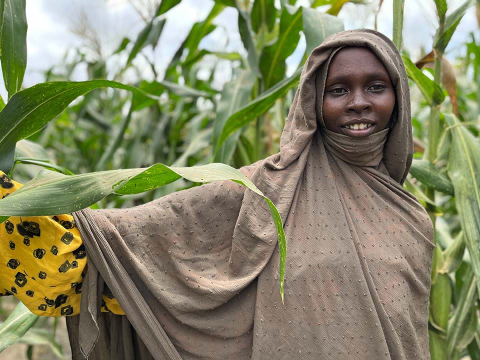 Chad corn farmer facing camera