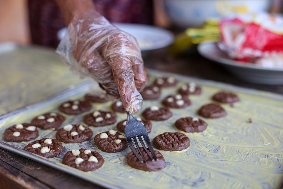 close up of sorghum cookies in Indonesia