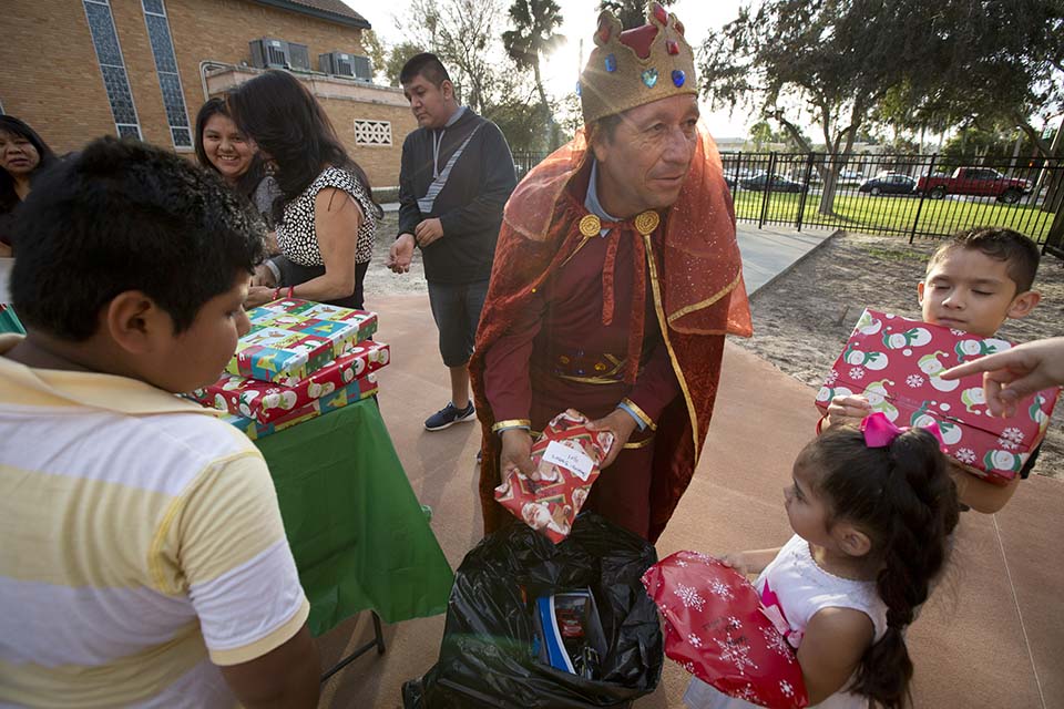 Cuban families celebrating Three Kings Day