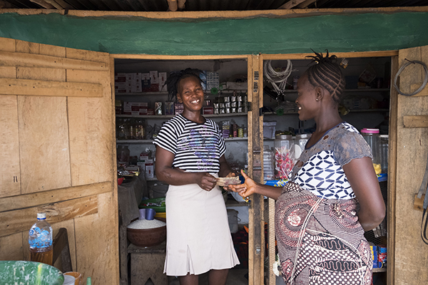women at shop in Sierra Leone