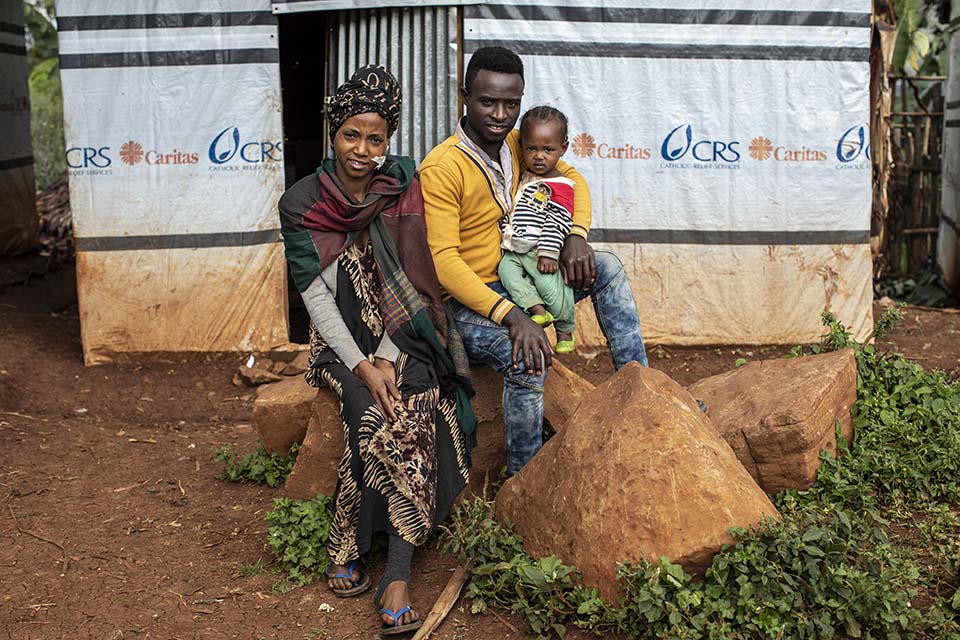 family displaced in Ethiopia