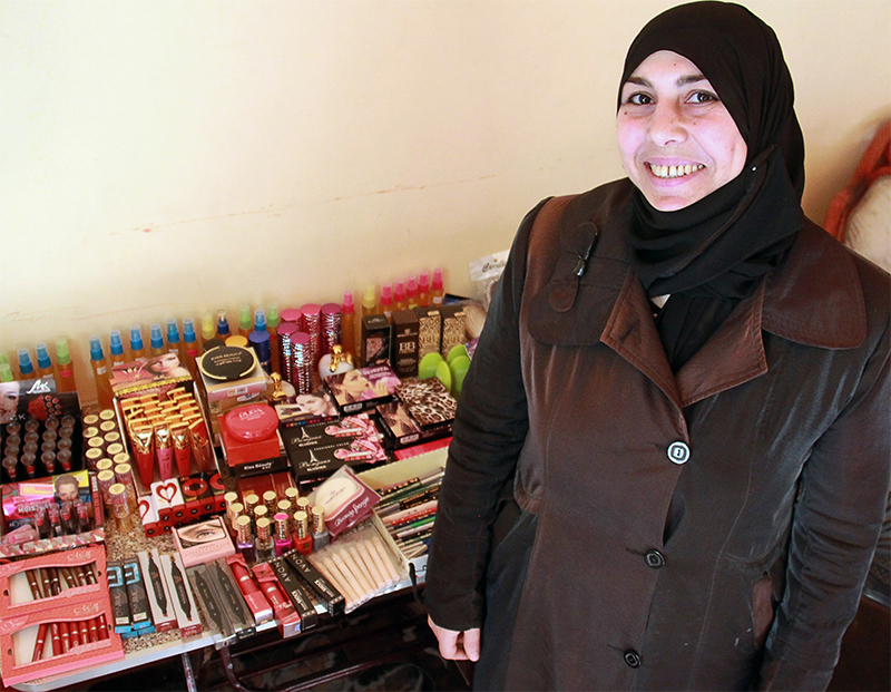 Photo by Nikki Gamer/CRS With CRS’ help, Hanadi sells cosmetics and homemade perfume to a growing clientele in greater Cairo. “I feel like I can do anything, and that nothing is impossible,” she says.