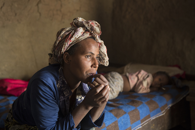 Photo by Sara A. Fajardo/CRS Ganet Gelgehu and her son Joseph live in the village of Gubeta Arjo in Ethiopia. Photo by Sara A. Fajardo/CRS