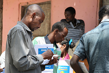 A CRS project in Ethiopia helping communities tackle climate change has taught participant Alemayehn Ayele that \"we can solve our own problems.\" Photo by Kim Pozniak/CRS