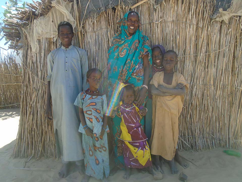 family in Chad facing camera