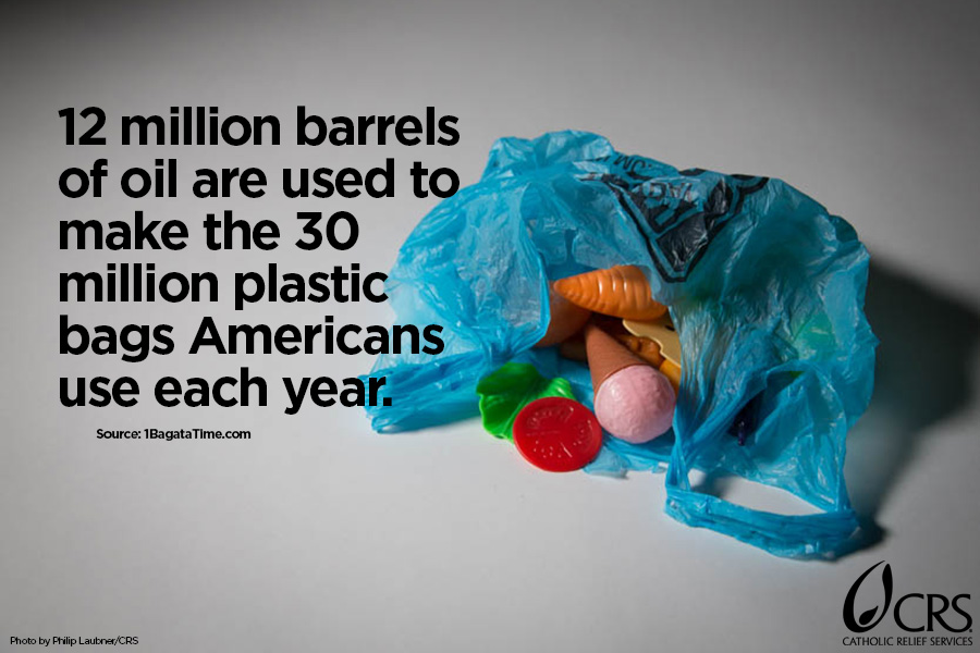 12 million barrels of oil are used to make the 30 million plastic bags Americans use each year.