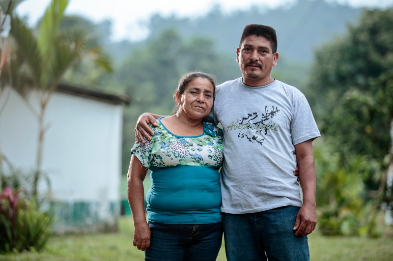 Former refugees Carlos Cano and his sister Odilia can finally build a secure future after returning to their homeland in Guatemala. They are learning better ways to farm and save money through a CRS program. Photo by Oscar Leiva/Silverlight for CRS