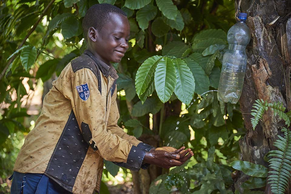 handwashing station in DR Congo