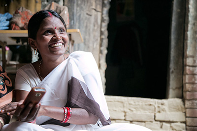 Sunita Devi, a mother of five, works with CRS to counsel other mothers about the needs of their developing babies—both inside the womb and in their first year after birth. Photo by Jennifer Hardy/CRS