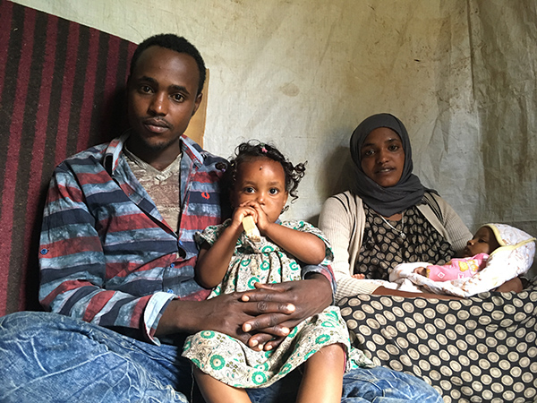 internally displaced family in Ethiopia