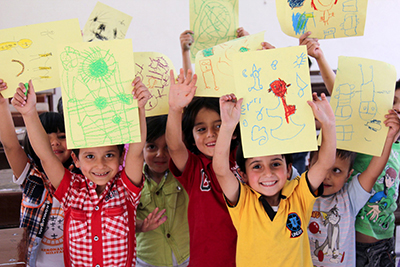 CRS and our local partners are providing education and care for 40,000 Syrian children. Photo by Murad Saldawi for CRS/Caritas Jordan