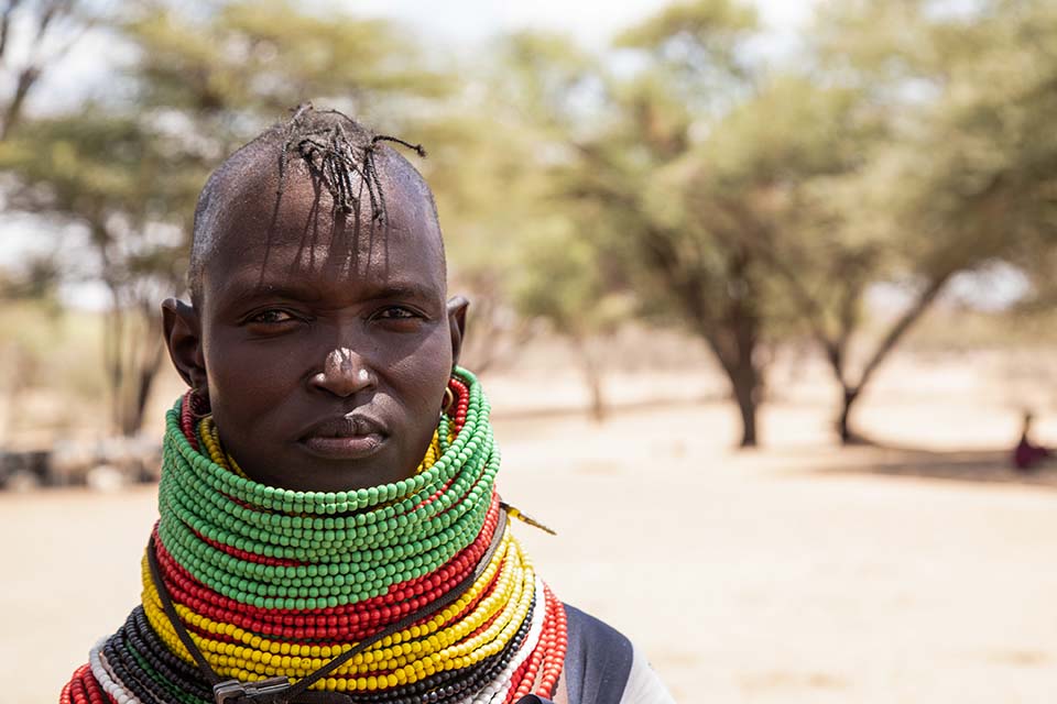 Kenya woman facing camera