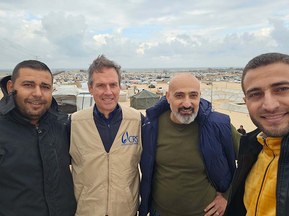 CRS president with Gaza residents