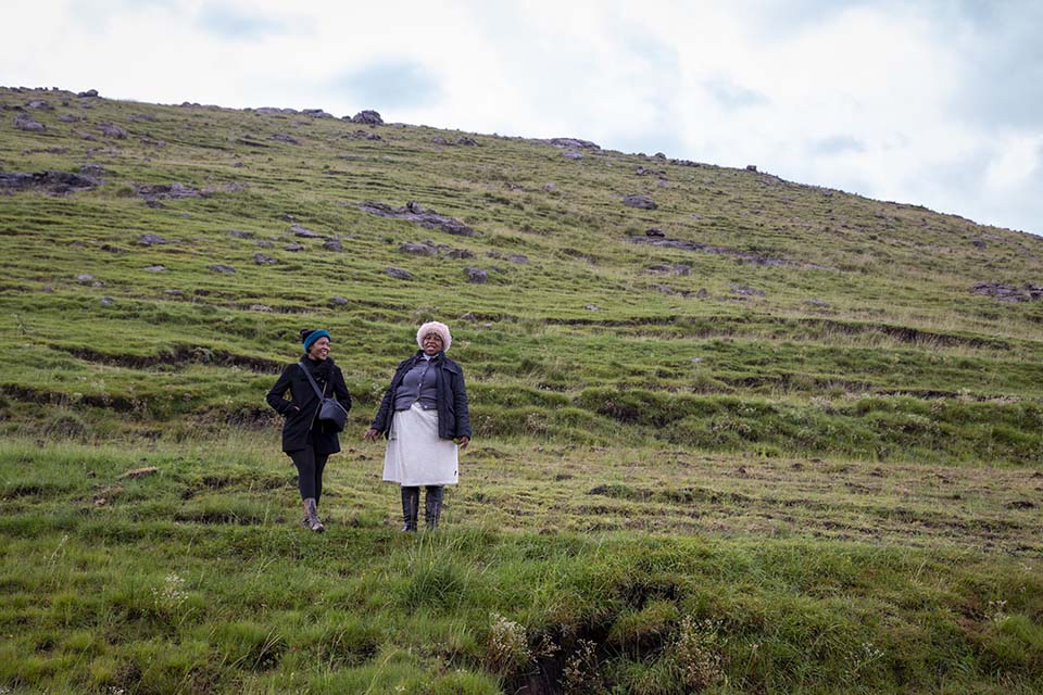 Lesotho mother and daughter watershed inspectors