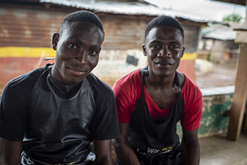 Entrepreneurs creating soap products in Monrovia, Liberia