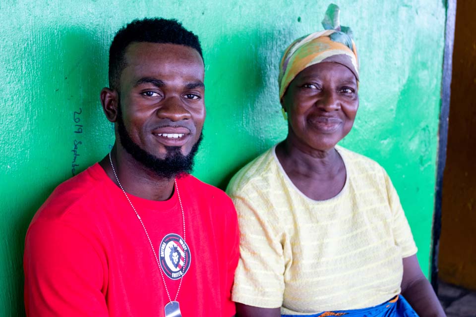 Liberian grandmother and grandson