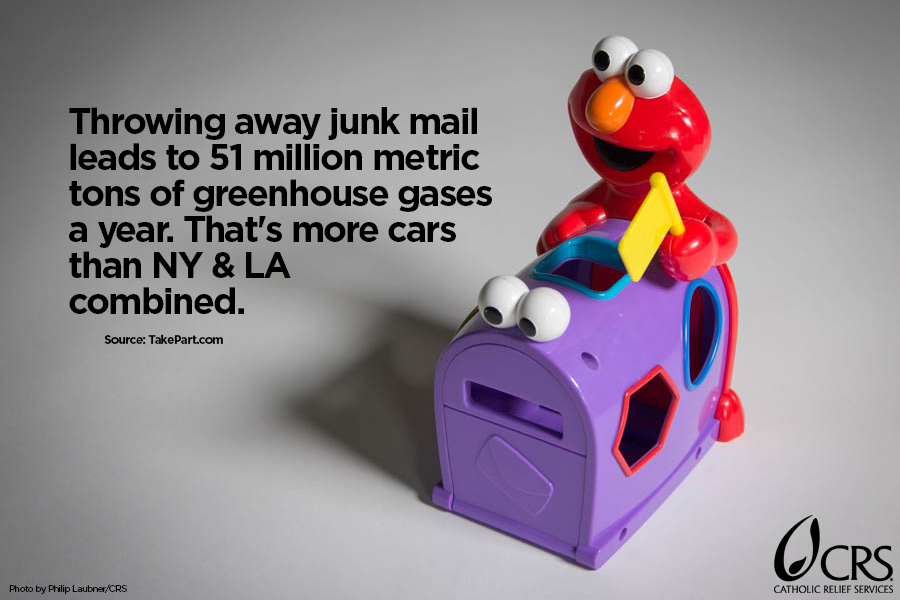 Throwing away junk mail leads to 51 million metric tons of greenhouse gases a year. That's more cars than NY & LA combined.