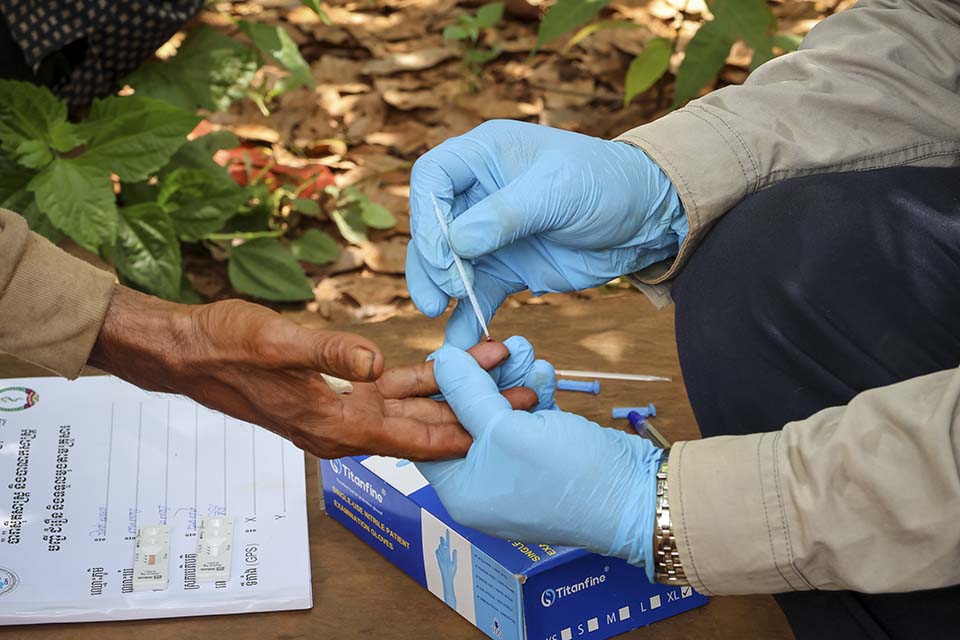 malaria test in Cambodia