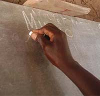 Malawi classroom chalkboard