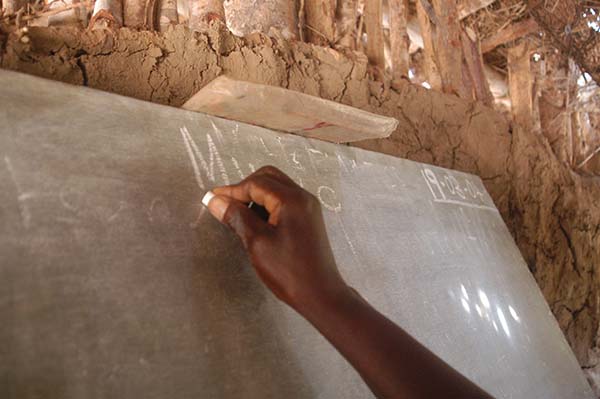 Malawi classroom chalkboard