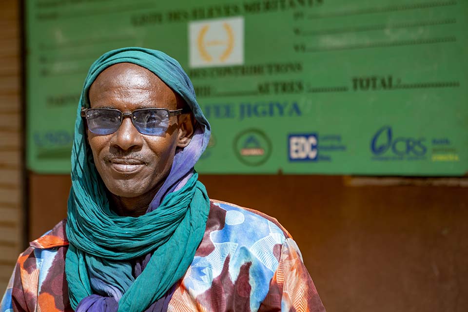 Mali teacher facing camera