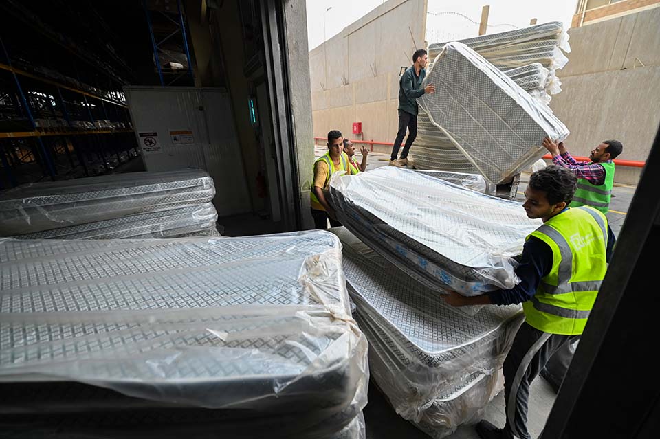 mattresses delivered for Gaza relief 