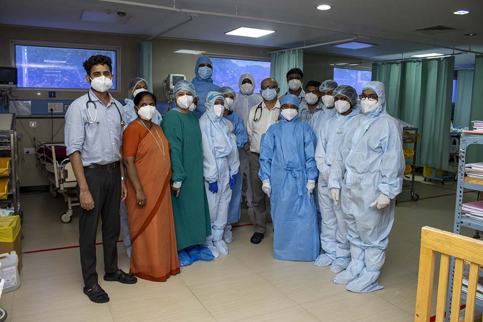 medical staff wearing ppe in India 