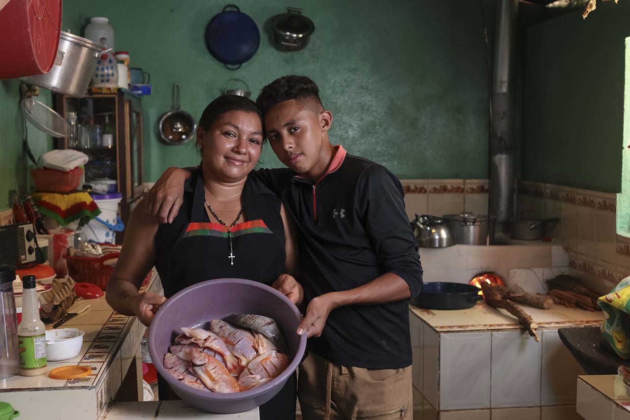 mother and son at home in Honduras