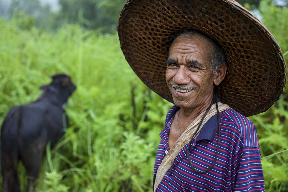 Nepal man facing camera