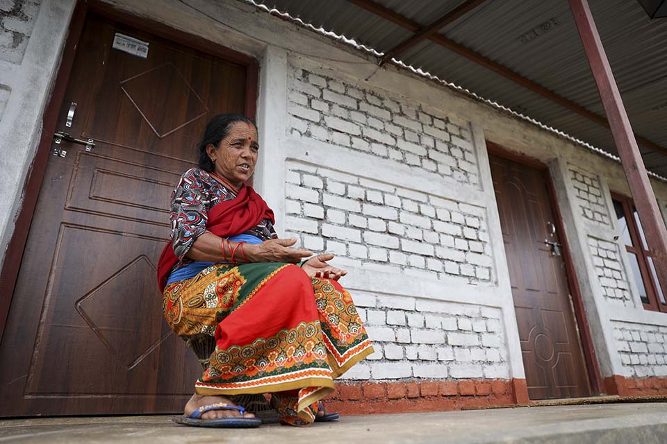 Nepal woman smiling facing camera