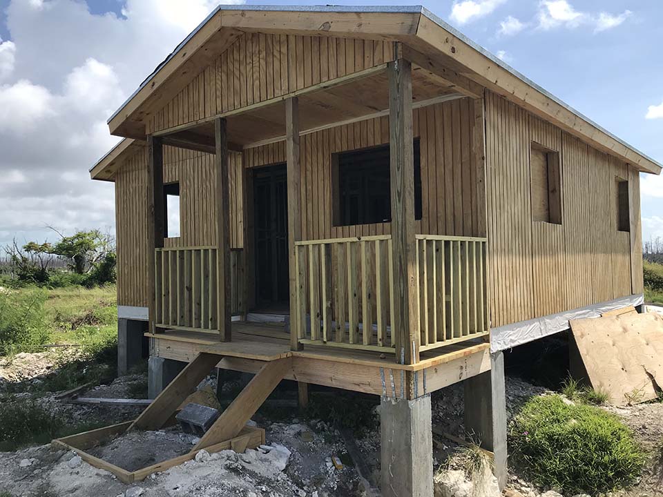 new shelter in Bahamas following Hurricane Dorian damage