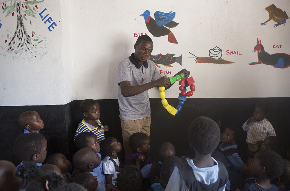 new toys in Malawi childcare center