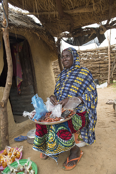 Kulu Asarara sells herbs and spices at her home in Kebbi State, Nigeria. Photo by Michael Stulman/CRS