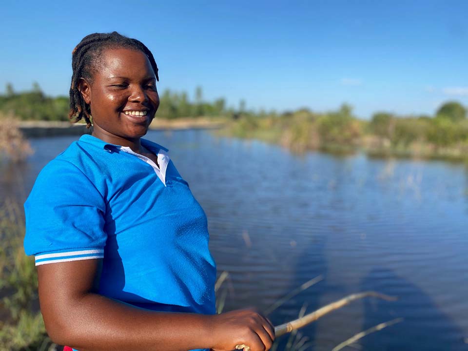 Nyasha Kunguma fishing at St Boniface Dam in Zimbabwe