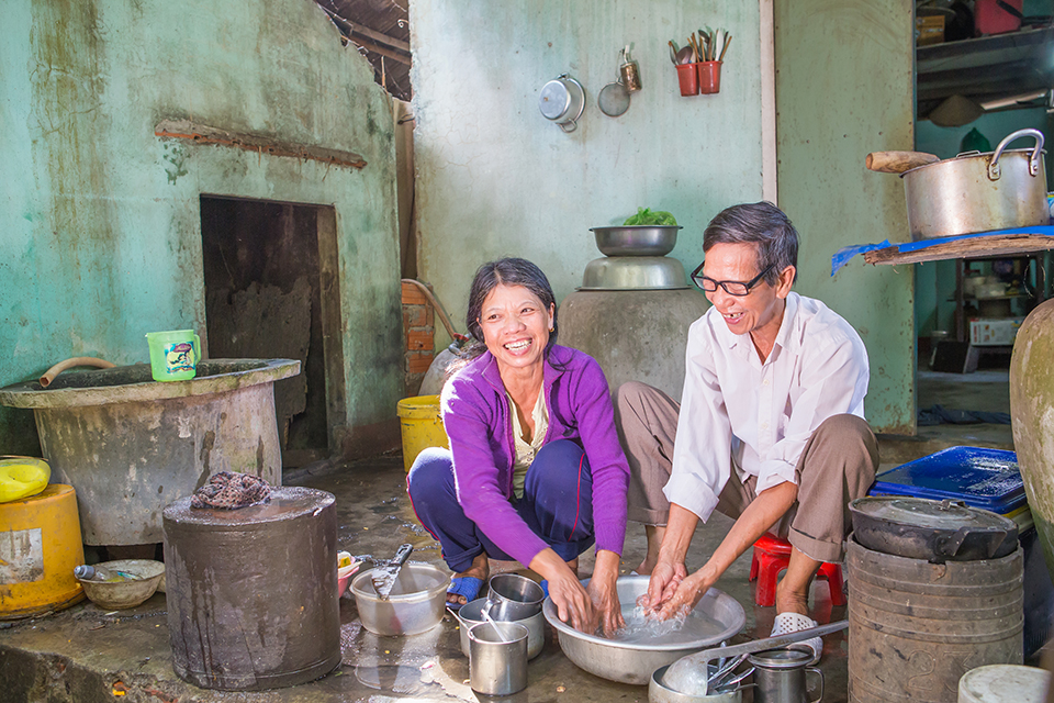 prepping for lunch in Vietnam