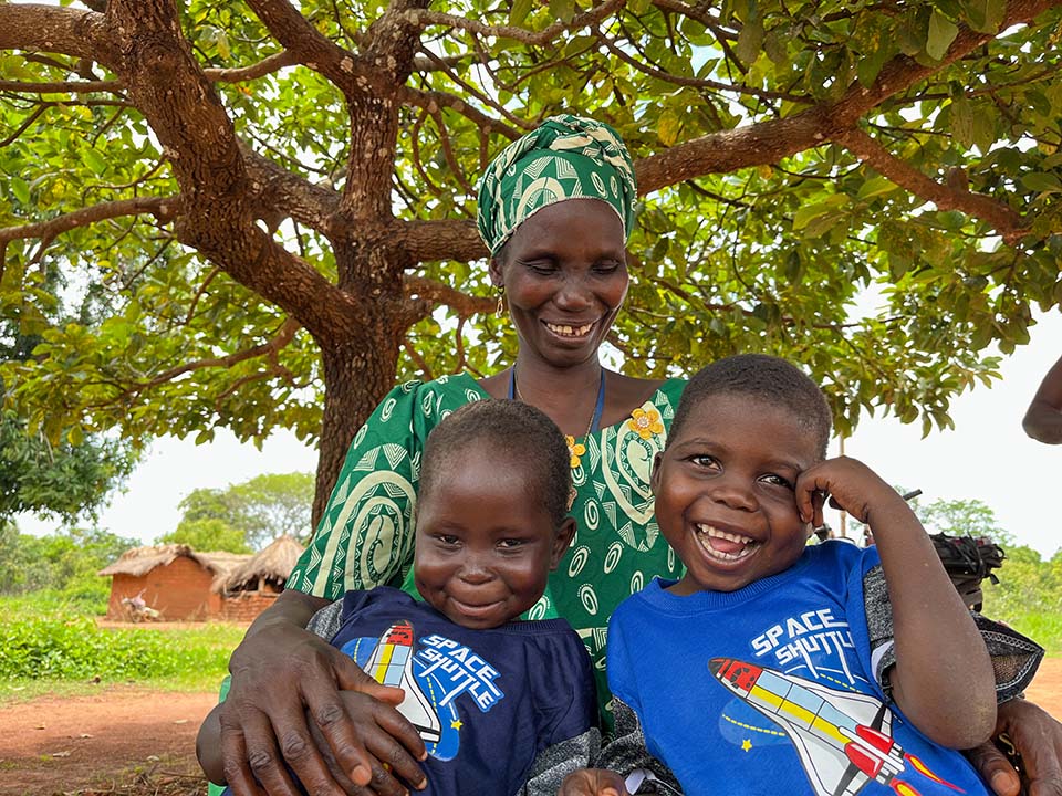 woman and her two sons in Central African Republic