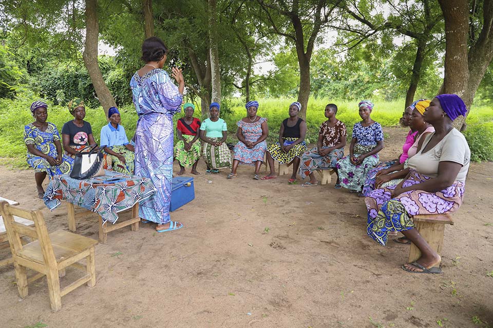 savings group meets in Benin