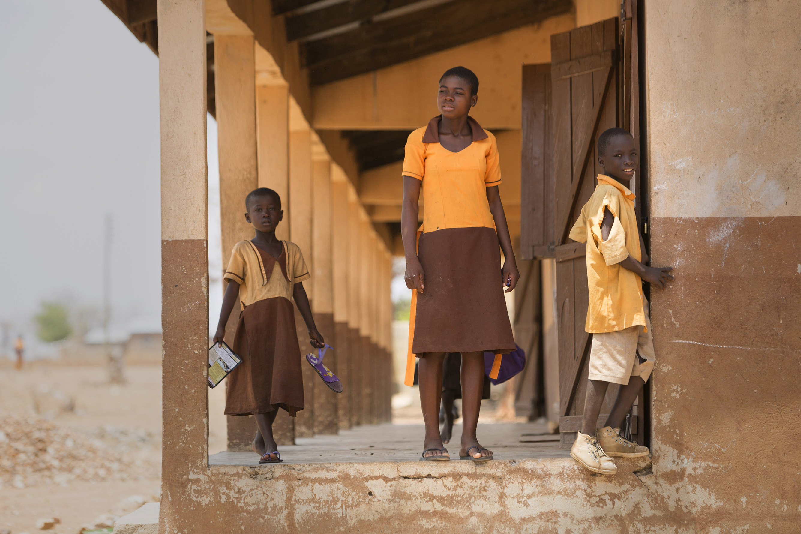 The impact of climate change is affecting the education system in Ghana. The ongoing severe and extreme weather patterns affecting Ghana’s regions are challenging the infrastructure of schools. Photo by Jake Lyell for CRS