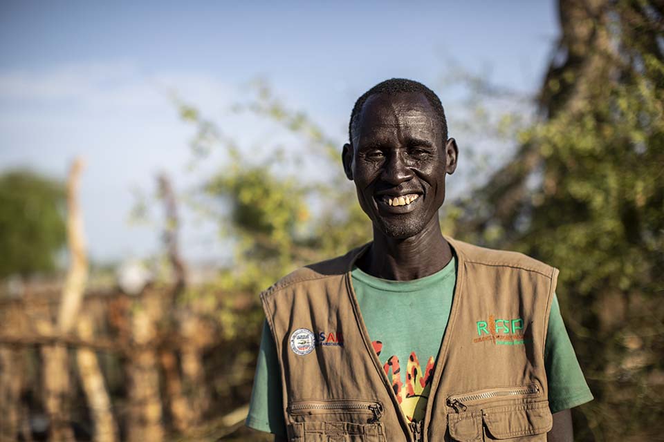 South Sudanese risk reduction committee member facing camera