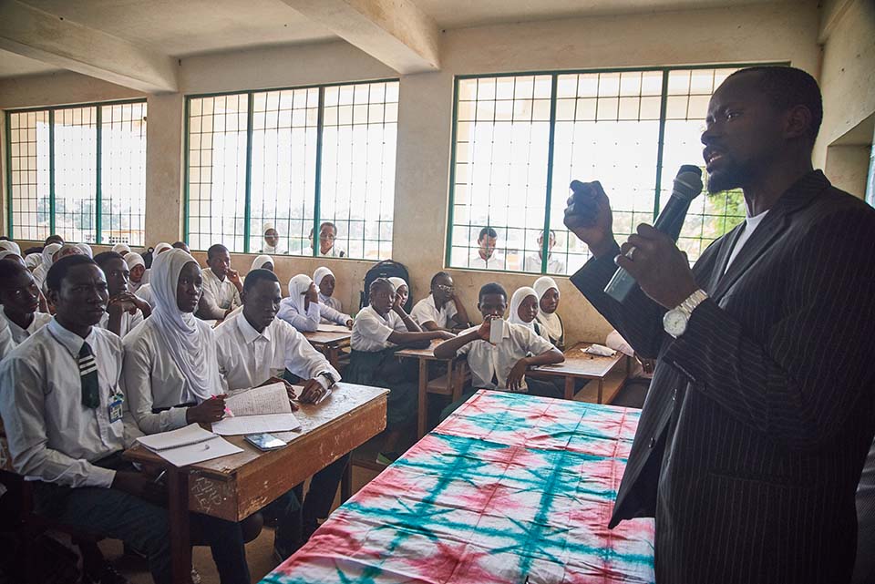 speaker addresses class in The Gambia