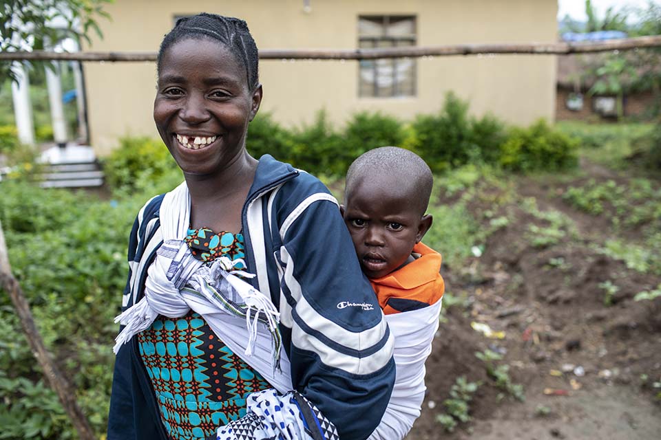 Tanzanian mother holding her child