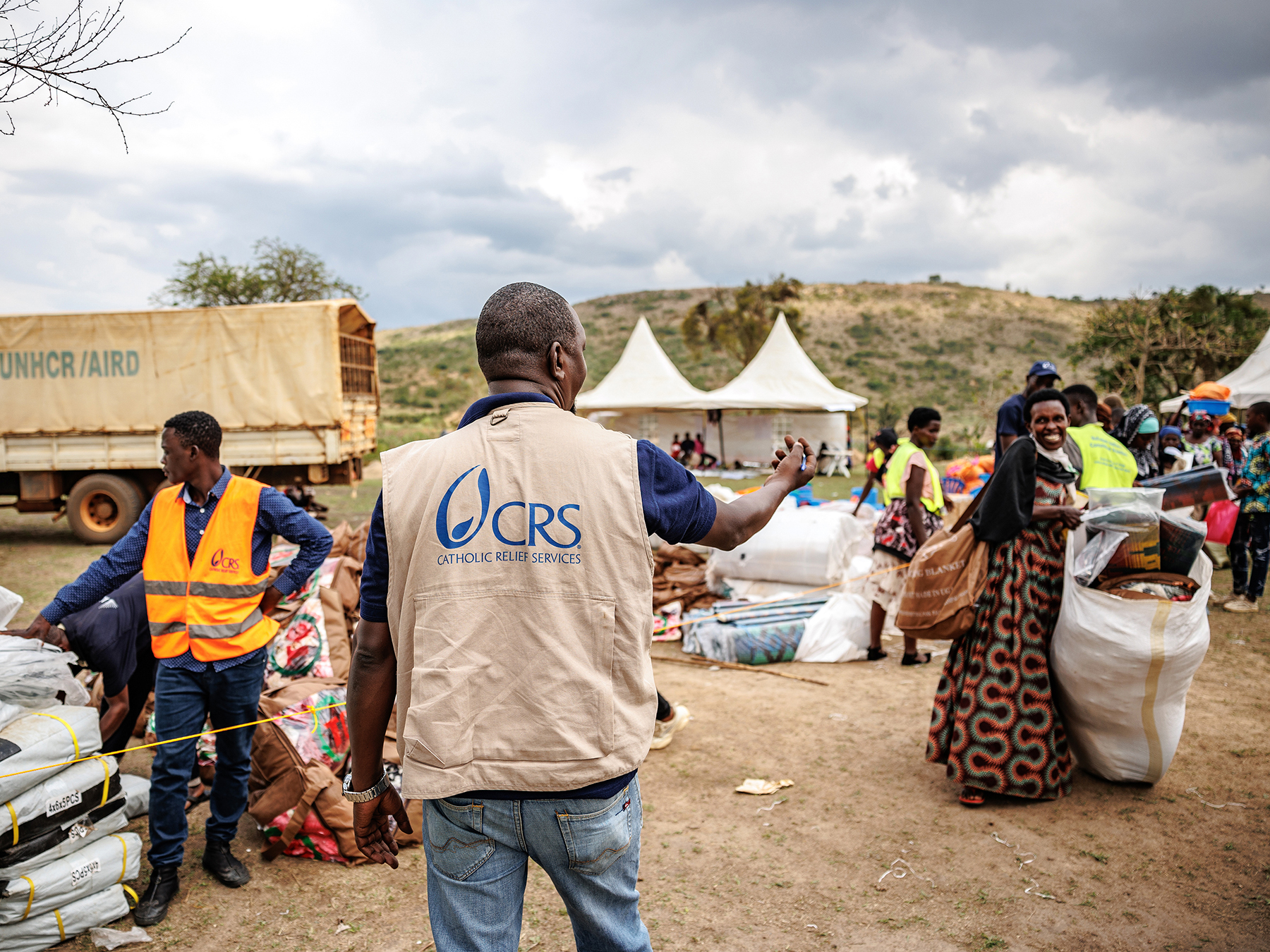 Group in refugee camp in Chad