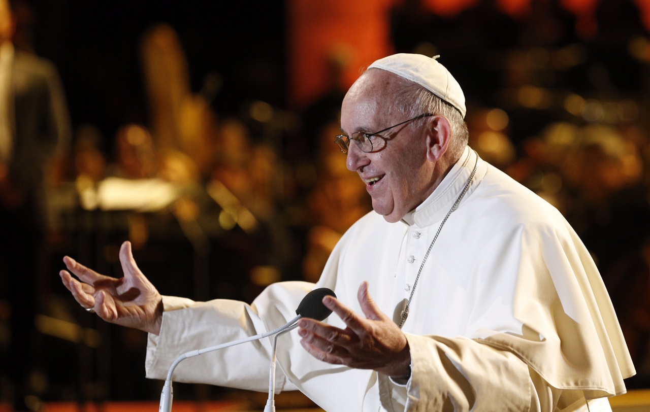 Pope Francis (pictured here at the World Meeting of Families) released Laudato Si’, his encyclical on the environment, in June 2015. Photo courtesy of Paul Haring/CNS Pope Francis (pictured here at the World Meeting of Families) released Laudato Si’, his encyclical on the environment, in June 2015. Photo courtesy of Paul Haring/CNS
