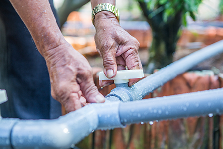 The project supported Ba to develop a water system to overcome dry spells that result in saltwater intrusion into the delta and salinity in the town’s water system that supplies his nursery.